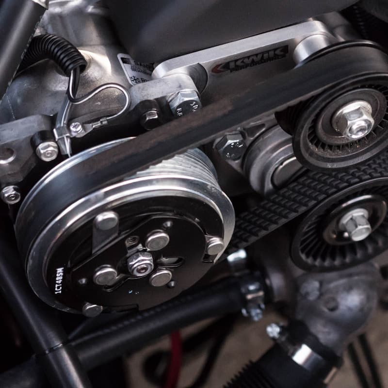 Car engine with hood open